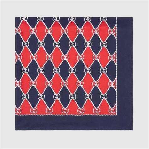 gucci rhombus print silk scarf|Gucci silk blend scarves.